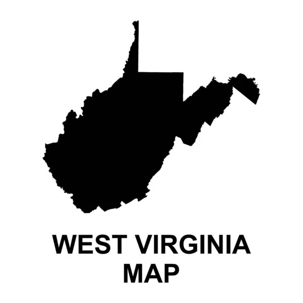 Карта Западной Вирджинии Соединенные Штаты Америки Иллюстрация Вектора Символов Плоской — стоковый вектор