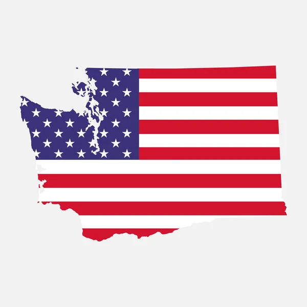Washingtonská Mapa Spojené Státy Americké Ilustrace Vektorového Symbolu Ploché Koncepce — Stockový vektor