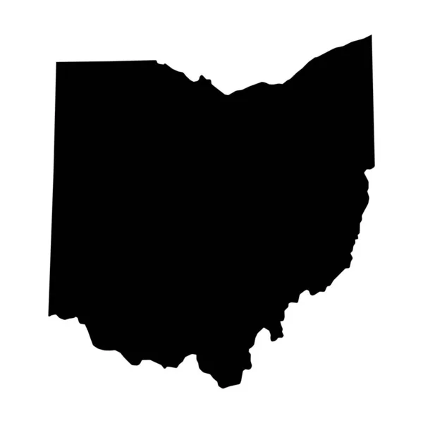 Forma Della Mappa Dell Ohio Stati Uniti America Concetto Piatto — Vettoriale Stock