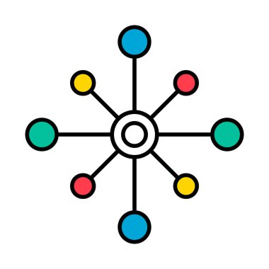 Multichannel digital design icon, omnichannel flat web symbol, internet vector illustration .