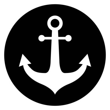 Çapa eski simgesi, gemi güvenliği nesnesi ögesi, vektör illüstrasyon tasarımı web ögesi .