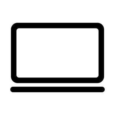 Laptop düz web simgesi, dizüstü bilgisayar teknolojisi sembolü, boş ekran vektör illüstrasyonu .