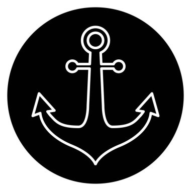 Çapa eski simgesi, gemi güvenliği nesnesi ögesi, vektör illüstrasyon tasarımı web ögesi .