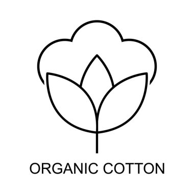 Cotton organic icon, clothing symbol natural symbol, web graphic vector illustration .