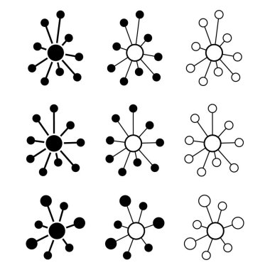 İnbot düz ağ simgesi kümesi, yapısal vektör sembolünü izole edilmiş arkaplan, teknoloji sistemi .