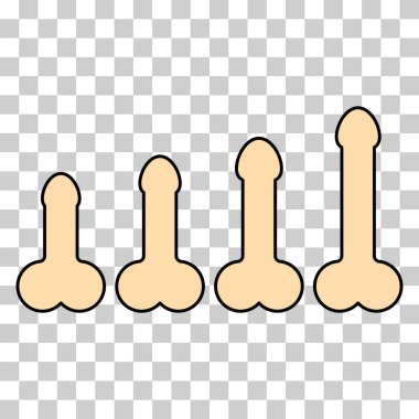 Set of Man anatomy organ, penis pictogram icon, masculine genital web graphic vector illustration .