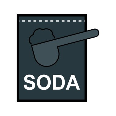 Kabartma tozu içeriği simgesi, yemek tasarım sembolü, fırın ürünü illüstrasyonu .