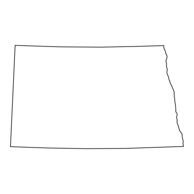 Kuzey Dakota haritası şekli, Amerika Birleşik Devletleri. Düz konsept simge vektör çizimi .