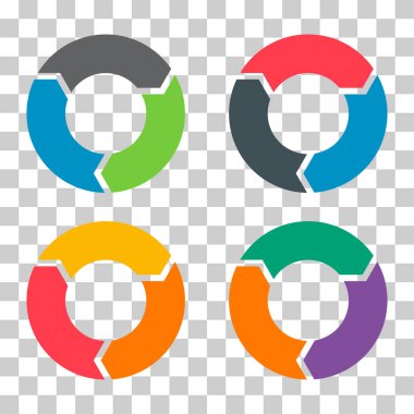 Set of Chart infographic business template icon, pie circle diagram, visualization vector illustration .