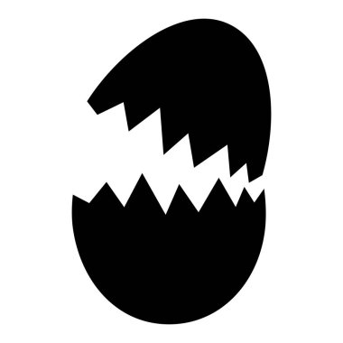 Kırık yumurta ikonu, kabuklu paskalya sembolü, sağlıklı doğa yiyeceği, vektör illüstrasyonu, çiftlik organik proteini .