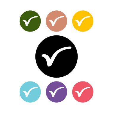 Set of Check mark, tick icon, succes - yes vector illustration isolated on background, vote positive .