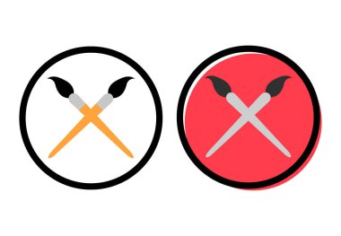 Düz sanat aracı fırça enstrümanı, sanatçı web tasarımı grafik vektör illüstrasyonu .