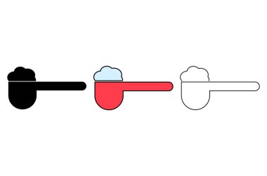 Set of measuring spoon icon, cook design symbol, bakery product vector illustration .