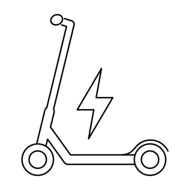 Elektrikli scooter simgesi, kentsel düz çevre dostu ulaşım, araç vektör illüstrasyonu .