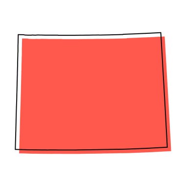 Wyoming map shape, united states of america. Flat concept icon symbol vector illustration .