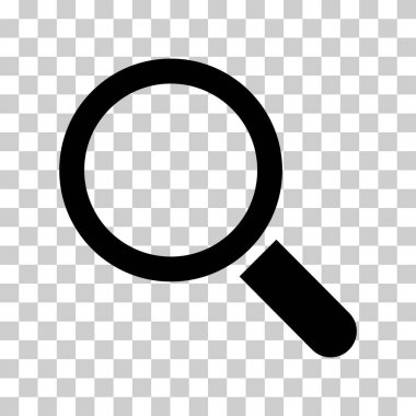 Büyütme cam simgesi, yakınlaştırma odak sembolü, loupe web ekipmanı işaret çizelgesi çizimi .