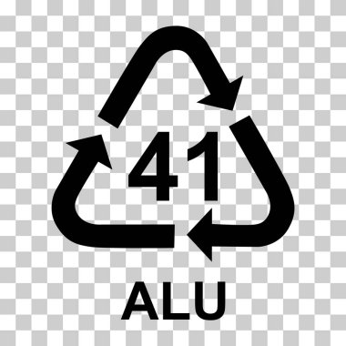 Metal sembolü, ekoloji geri dönüşüm işareti beyaz arka planda izole edilmiş. Paket atığı simgesi .