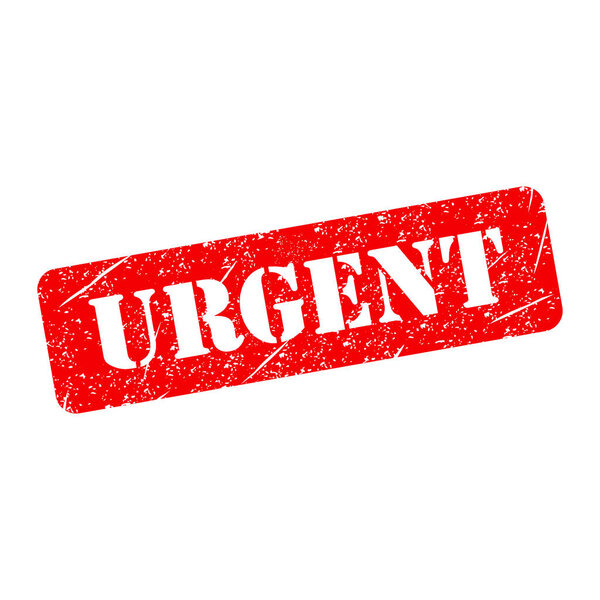 Срочный символ штампа, кнопка наклейки, векторная иллюстрация текстового баннера .