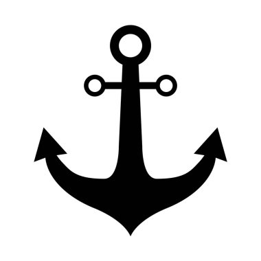 Çapa eski simgesi, gemi güvenliği nesnesi ögesi, vektör illüstrasyon tasarımı web ögesi .