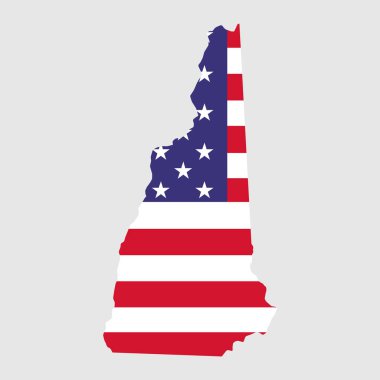 New Hampshire map, united states of america. Flat concept icon symbol vector illustration .