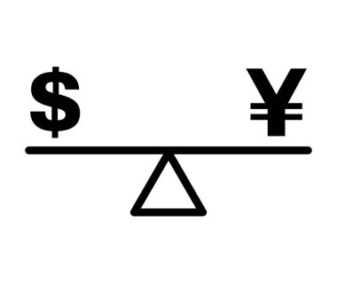 Denge dolar uyum adalet vektör ikonu arka planda izole. İş düz vektör illüstrasyonu .
