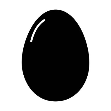 Yumurta ikonu, kabuklu Paskalya sembolü, sağlıklı doğa yiyeceği, vektör çizimi, çiftlik organik proteini .