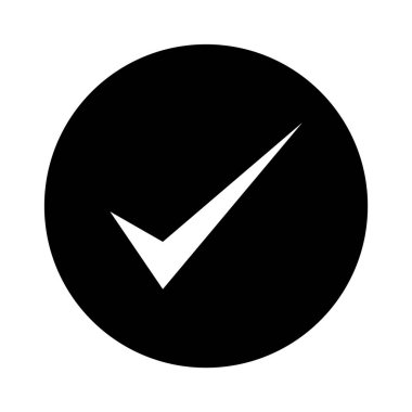 İşaretleme işareti, tik simgesi, başarılı - evet vektör illüstrasyonu arka planda izole edildi, oy pozitif .