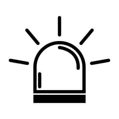 Siren yangın alarmı işareti, tehlike işareti ışık işareti, ambulans polisi uyarı vektör çizimi .