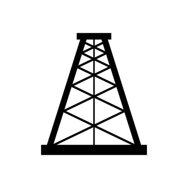 Petrol platformu düz grafik ikonu, yakıt platformu endüstri kulesi gaz işareti, vektör illüstrasyonu .