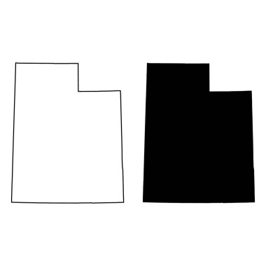 Utah haritası seti, Amerika Birleşik Devletleri. Düz konsept simge vektör çizimi .