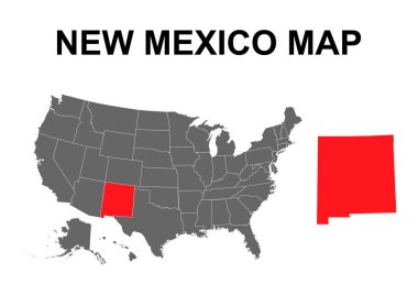 New Mexico map, united states of america. Flat concept icon symbol vector illustration .