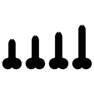 Set of Man anatomy organ, penis pictogram icon, masculine genital web graphic vector illustration .