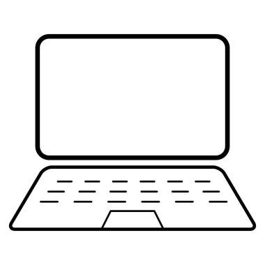 Laptop düz web simgesi, dizüstü bilgisayar teknolojisi sembolü, boş ekran vektör illüstrasyonu .