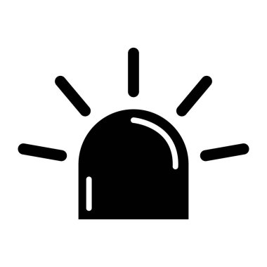 Siren yangın alarmı işareti, tehlike işareti ışık işareti, ambulans polisi uyarı vektör çizimi .