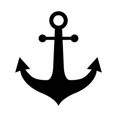 Çapa eski simgesi, gemi güvenliği nesnesi ögesi, vektör illüstrasyon tasarımı web ögesi .