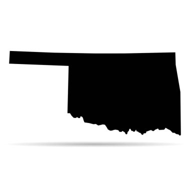 Oklahoma haritası şekli, Amerika Birleşik Devletleri. Düz konsept simge vektör çizimi .