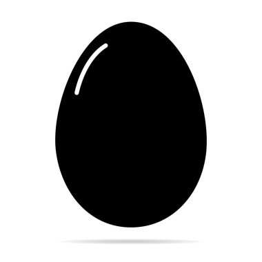 Gölgeli yumurta ikonu, kabuklu Paskalya sembolü, sağlıklı doğa yiyeceği, vektör çizimi, çiftlik organik proteini .