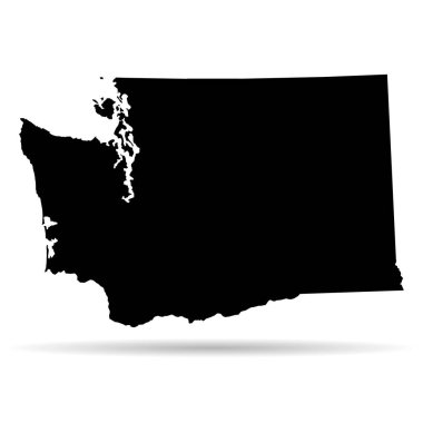 Washington haritası şekli, Amerika Birleşik Devletleri. Düz konsept simge vektör çizimi .