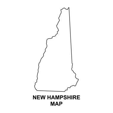 New Hampshire map, united states of america. Flat concept icon symbol vector illustration .
