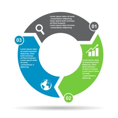 Chart infographic business template icon shadow, pie circle diagram, visualization vector illustration .