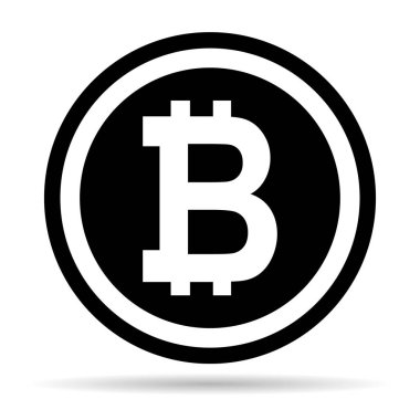 Bitcoin web coin shadow, internet electronic crypto design symbol, digital pay vector illustration .