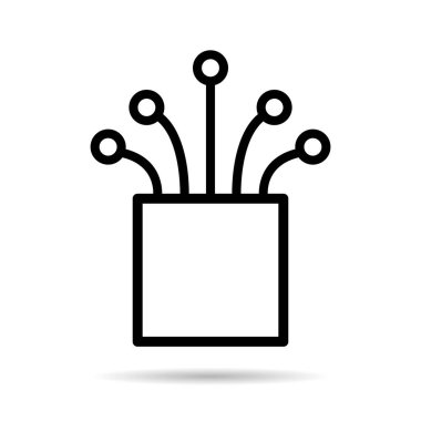 Optik kablo gölge simgesi, teknoloji bilgisi kablo ağı, dijital internet vektör illüstrasyonu .