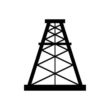 Petrol platformu düz grafik ikonu, yakıt platformu endüstri kulesi gaz işareti, vektör illüstrasyonu .