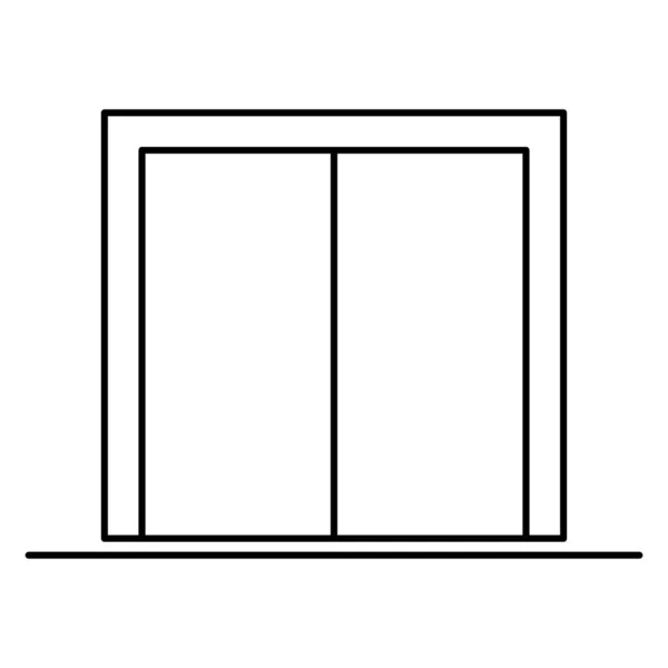 Asansör Simgesini Kaldırın Grafik Tasarım Giriş Işareti Bina Kapısı Sembolü — Stok Vektör