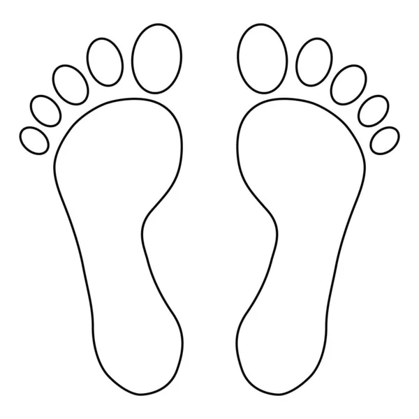 Foot Print Human Sign Track Walking Design Icon Outline Vector — Archivo Imágenes Vectoriales