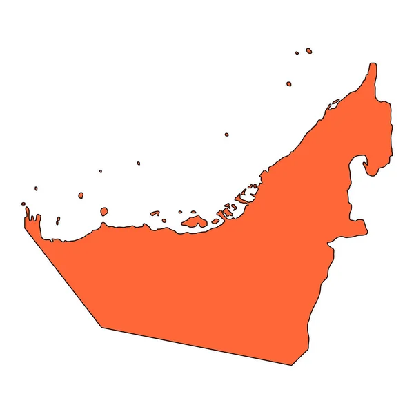 United Arab Emirates Map Icon Geography Blank Concept Isolated Graphic — Stockvector