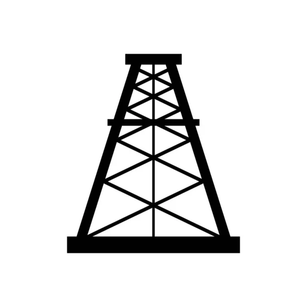 Oil Rig Flat Graphic Icon Fuel Platform Industry Tower Gas — Stock Vector