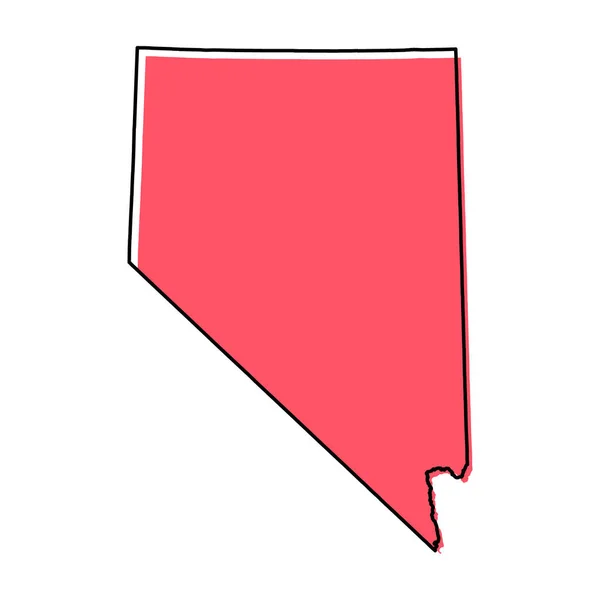 Nevada Map Shape United States America Flat Concept Icon Symbol — Vector de stock