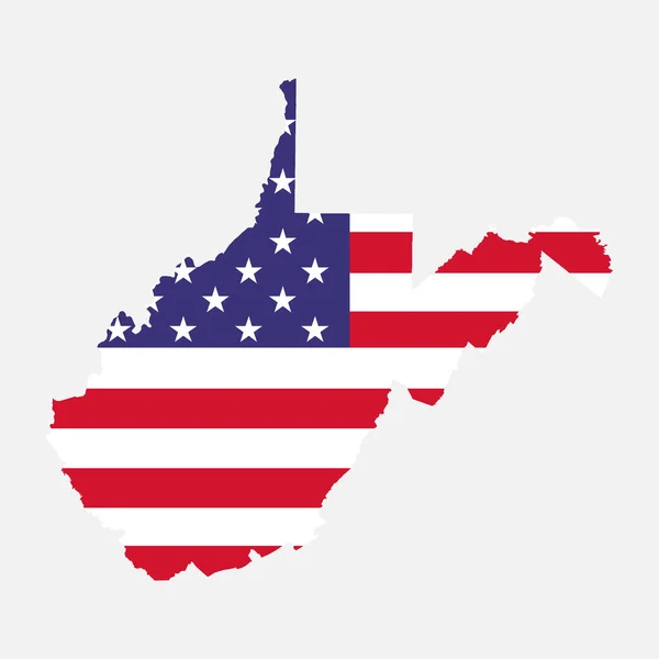 Virginia Occidental Forma Mapa Estados Unidos América Icono Concepto Plano — Archivo Imágenes Vectoriales