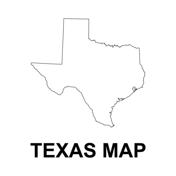 Teksas Haritası Şekli Amerika Birleşik Devletleri Düz Konsept Simge Vektör — Stok Vektör